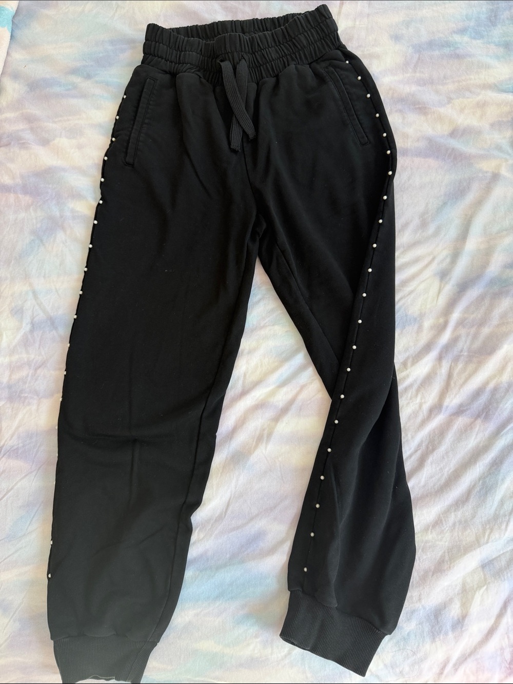 Generation Love Black Jogger Pants with Side Stud Detail